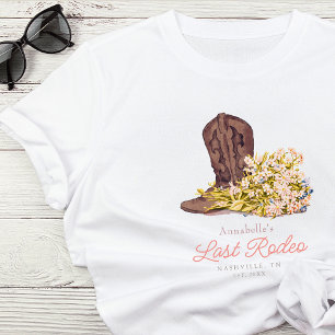 Last Rodeo Cowgirl Boot Blommigt Bachelorette T Shirt