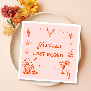 Last Rodeo Cowgirl Cocktail Bachelorette Party Pappersservett