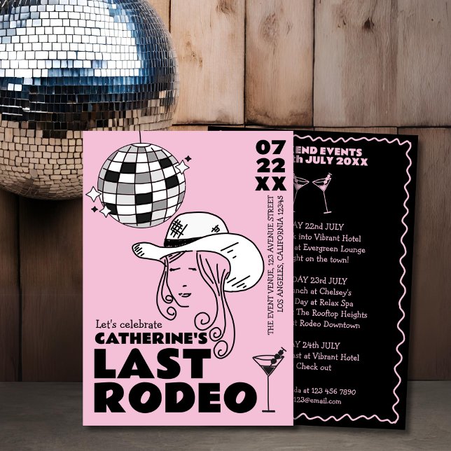 Last Rodeo Cowgirl Disco Hand plockade Bachelorett Inbjudningar (Skapare uppladdad)