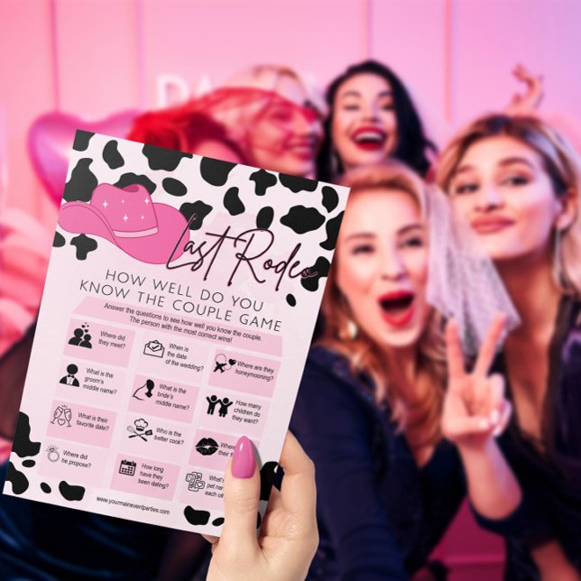 Last Rodeo Cowgirl Möhippa Bachelorette Game Inbjudningar (Skapare uppladdad)