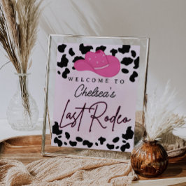 Last Rodeo Cowgirl Möhippa Bachelorette-tecken Poster