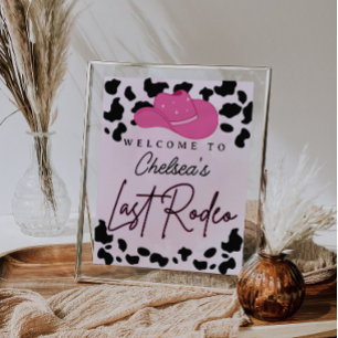 Last Rodeo Cowgirl Möhippa Bachelorette-tecken Poster