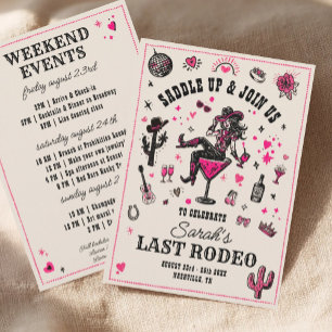 Last Rodeo Cowgirl Roligt Nash Bash Bachelorette Inbjudningar