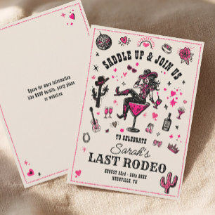 Last Rodeo Cowgirl Roligt Nash Bash Bachelorette Inbjudningar