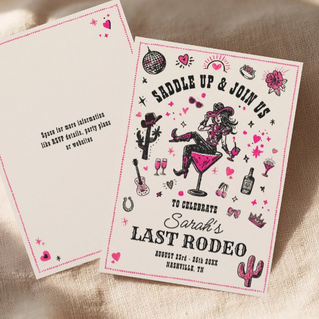 Last Rodeo Cowgirl Roligt Nash Bash Bachelorette Inbjudningar (Skapare uppladdad)