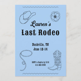 Last Rodeo Cowgirl Western Bachelorette Invitation Inbjudningar