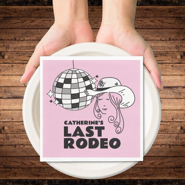 Last Rodeo Disco Cowgirl Bachelorette Party Pappersservett (Skapare uppladdad)