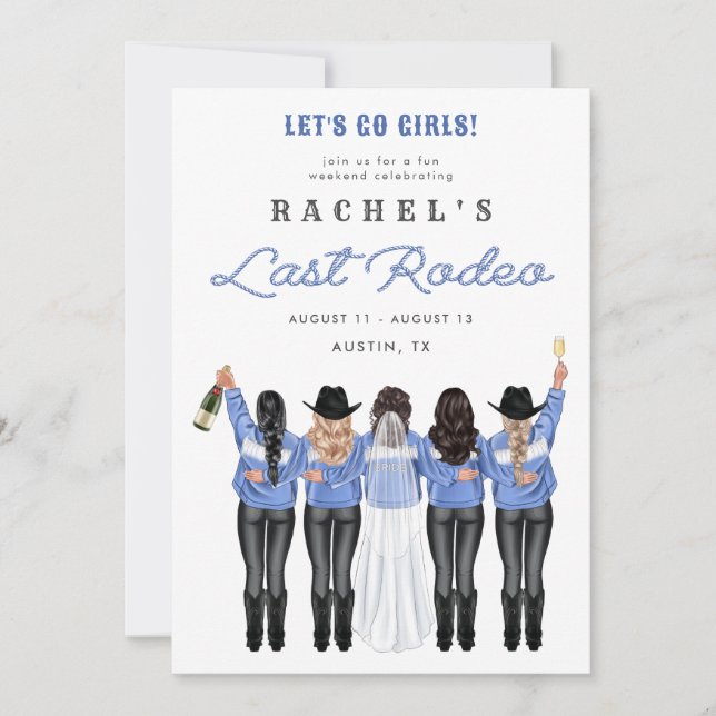 Last Rodeo Girls i Denim Inbjudningar (Framsida)