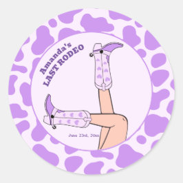 Last Rodeo Lila Cowgirl Möhippa Party Runt Klistermärke