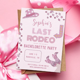 Last Rodeo Nash Bash Nashville Bachelorette Party Inbjudningar