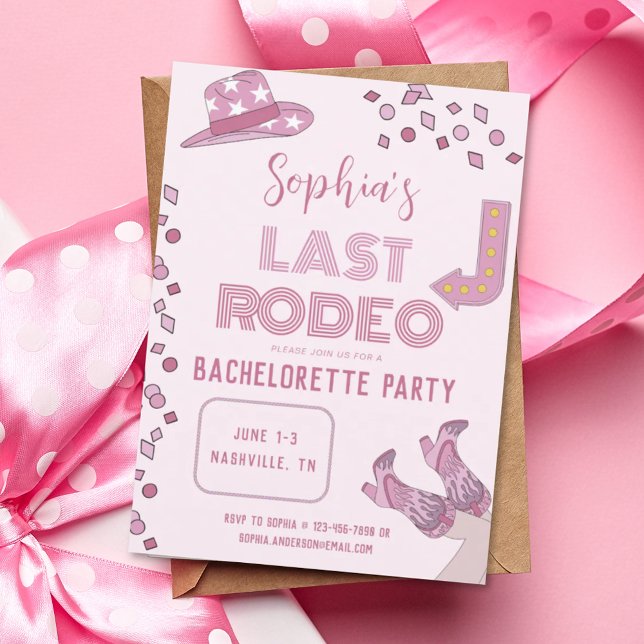 Last Rodeo Nash Bash Nashville Bachelorette Party Inbjudningar (Skapare uppladdad)