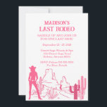 Last Rodeo Pink Bachelorette Party Weekend Inbjudningar<br><div class="desc">Yeehaw! Kick off your bride-to-be’s Last Rodeo in style with this fun and flirty Pink Bachelorette Party Weekend Invitation. Perfect for a southwestern-themed celebration, this invite sets the tone for a wild weekend of cowgirl boots, wine, bubbly, and unforgettable memories. Featuring playful western vibes and a splash of pink, it’s...</div>