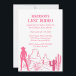 Last Rodeo Pink Bachelorette Party Weekend Inbjudningar<br><div class="desc">Yeehaw! Kick off your bride-to-be’s Last Rodeo in style with this fun and flirty Pink Bachelorette Party Weekend Invitation. Perfect for a southwestern-themed celebration, this invite sets the tone for a wild weekend of cowgirl boots, wine, bubbly, and unforgettable memories. Featuring playful western vibes and a splash of pink, it’s...</div>