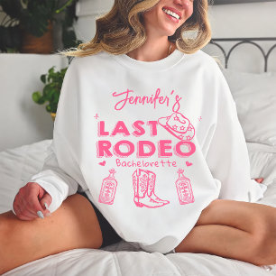 Last Rodeo Pink Cowgirl Hat Bachelorette Party T Shirt