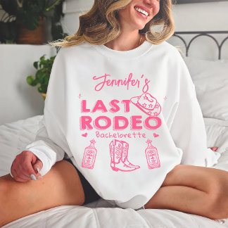 Last Rodeo Pink Cowgirl Hat Bachelorette Party T Shirt