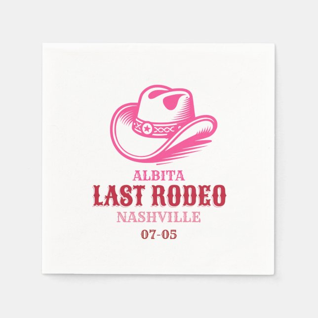 last rodeo pink cowgirl hat pappersservett (Framsidan)