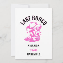 last rodeo pink cowgirl inbjudningar