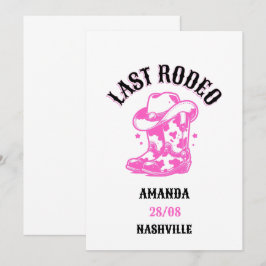 last rodeo pink cowgirl inbjudningar