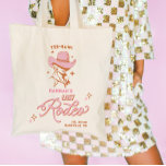 Last Rodeo Retro Cowgirl Bachelorette  Tygkasse<br><div class="desc">Last Rodeo Retro Cowgirl Bachelorette Yeehaw, it’s her Last Rodeo! 🤎✨ Keep the party on track with this Retro Cowgirl Bachelorette Tote Bag. Perfect for a wild western-themed celebration, this editable template lays out all the honky-tonk fun in a stylish, retro design. Customize in minutes with your details! 🎀 Details:...</div>