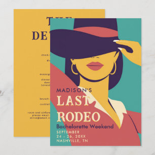 Last Rodeo Retro Poster 70s Bachelorette Helg Inbjudningar