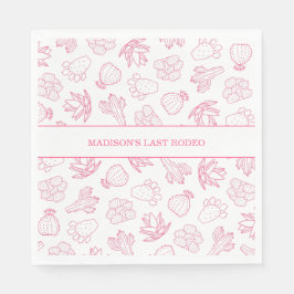 Last Rodeo Rosa Bachelorette Party Pappersservett