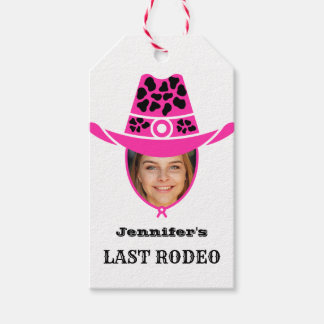 Last Rodeo Rosa Cowgirl Anpassningsbar Photo Presentetikett