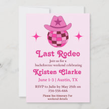 Last Rodeo Rosa Disco Cowgirl Bachelorette