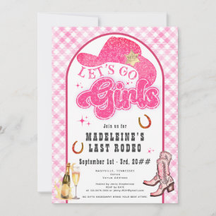 Last Rodeo Rosa Go Girls Bachelorette Itinerary Inbjudningar