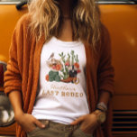Last Rodeo T Shirt<br><div class="desc">Sista Rodeo T-Shirt. Låt oss, tjejer! Hämta redot för en vild i Vilda western! Denna t-shirt är roligt och perfekt för en western möhippa eller bachelorette helg. Unik och originell, med handritad och vattenfärgad kakti, cowboystövlar och hattar. Lätt att anpassa och ta med dig och dina vänner på en spännande...</div>
