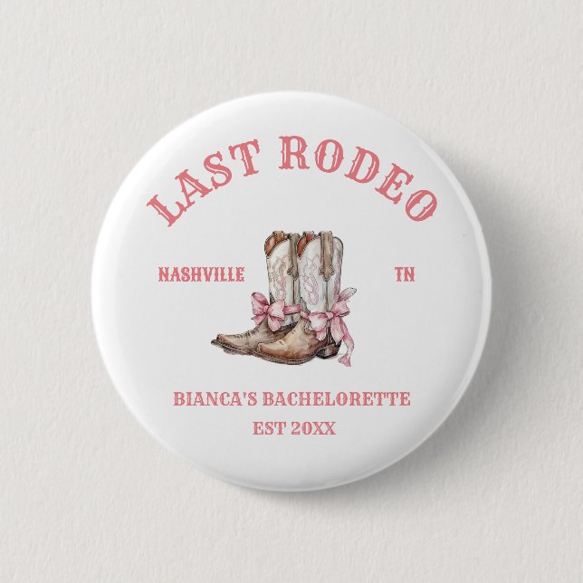 Last Rodeo Western Coquette-stövlar Bachelorette Knapp (Framsida)