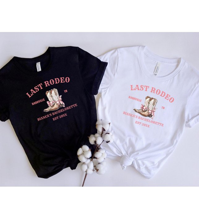 Last Rodeo Western Coquette-stövlar Bachelorette T Shirt (Skapare uppladdad)