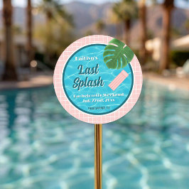 Last Splash Bachelorette Weekend Pool Party Favor Runt Klistermärke