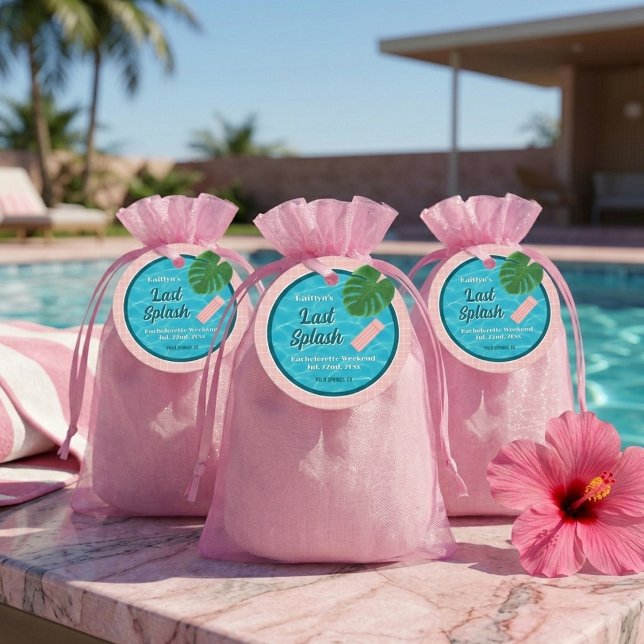 Last Splash Bachelorette Weekend Pool Party Gåvor Etiketter (Skapare uppladdad)