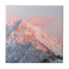 Last sun light on mountain Storžič, Slovenia Kakelplatta