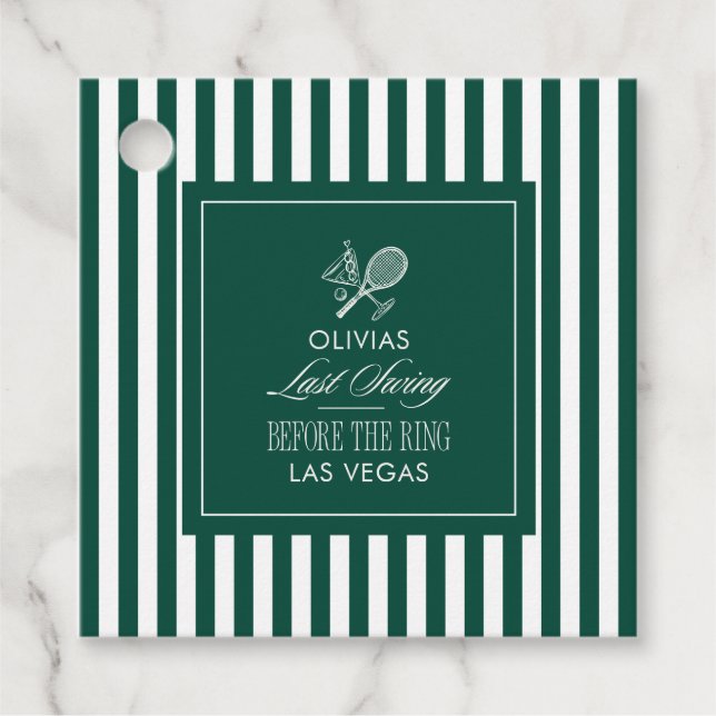 Last Swing Before the Ring green bachelorette Gåvor Etiketter (Framsida)