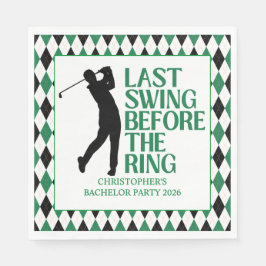 Last Swing Golf Country Club Bachelor Svart Grön Pappersservett