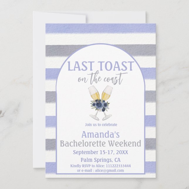 Last Toast Kusten Beach Bachelorette Weedkend Part Inbjudningar (Framsida)