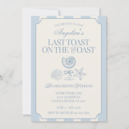 Last Toast on the Coast Bachelorette Itinerary and Inbjudningar