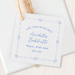 Last Toast on the Coast Bachelorette Party Blue Gåvor Etiketter<br><div class="desc">Chic coastal favor tag with blue seashells and “Last Toast on the Coast” — perfect for beachy bachelorette weekends.</div>
