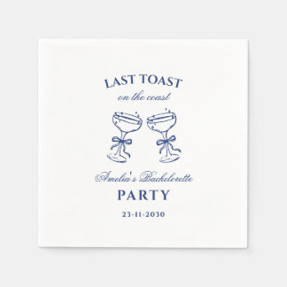 Last Toast on the Coast Bachelorette Party Napkins Pappersservett