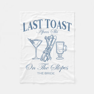 Last toast on the slopes bachelor skiing bridal fleecefilt