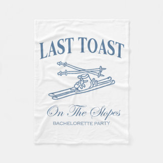 Last toast on the slopes bachelor skiing bridal fleecefilt