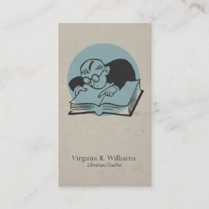 Läst vintage bokar illustrationen som rosa Retro Visitkort