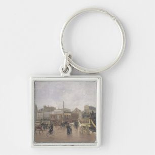 Laställe Clichy, Paris, 1896 Fyrkantig Silverfärgad Nyckelring