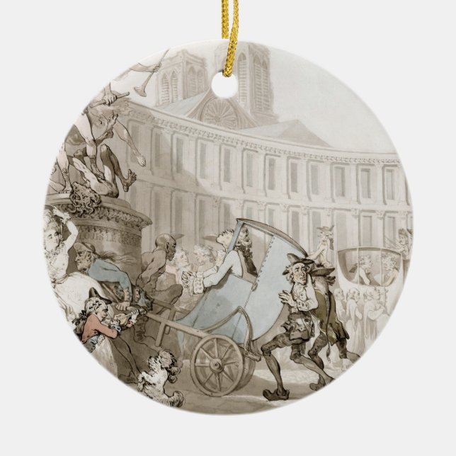 Laställedes Victoires, Paris, c.1789 (skriva och Julgransprydnad Keramik (Framsidan)