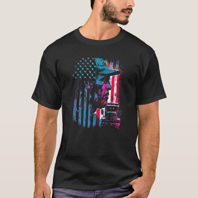 Lastbil American Big Rigs Diesel Lastbil Driver 65 T Shirt (Framsida)