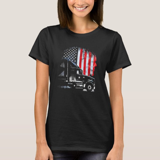 Lastbil American Big Rigs Diesel Lastbil Driver 66 T Shirt (Framsida)