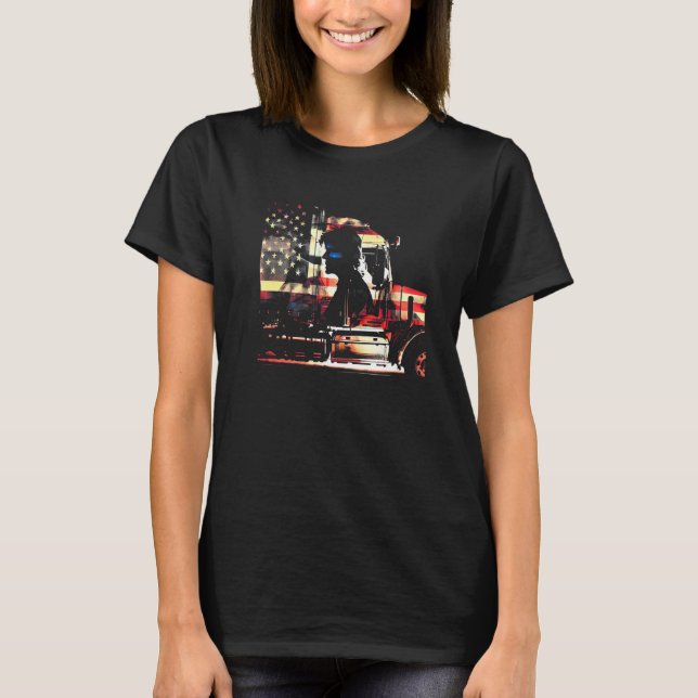 Lastbil American Big Rigs Diesel Lastbil Driver 77 T Shirt (Framsida)