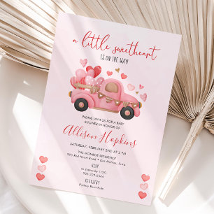 Lastbil Baby Shower, en liten älskling. Inbjudningar