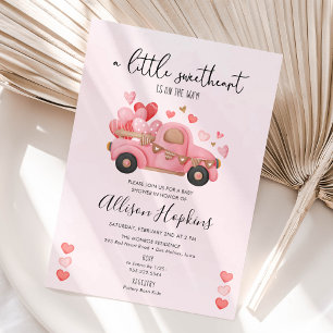Lastbil Baby Shower, en liten älskling. Inbjudningar